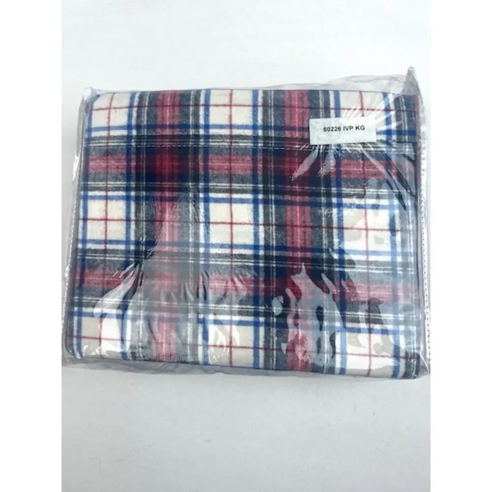 Vermont Country Store Portuguese Flannel King Sheet Blanket Plaid Cotton